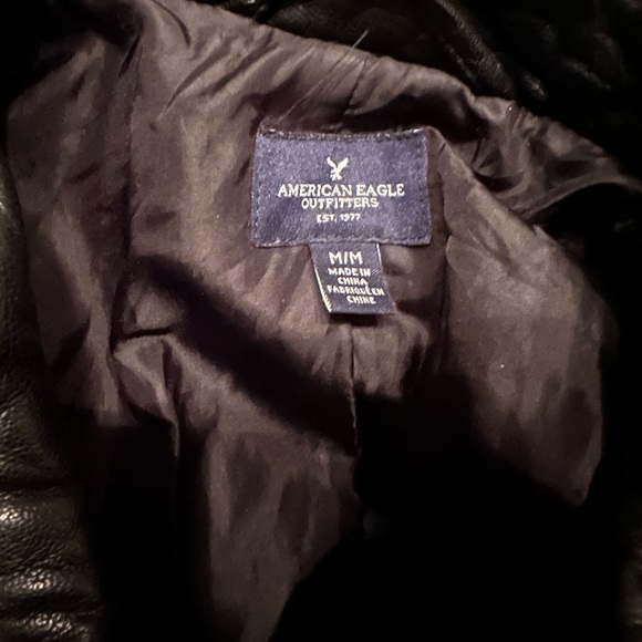 Black pleather Moto jacket in size M - Picture 8 of 8